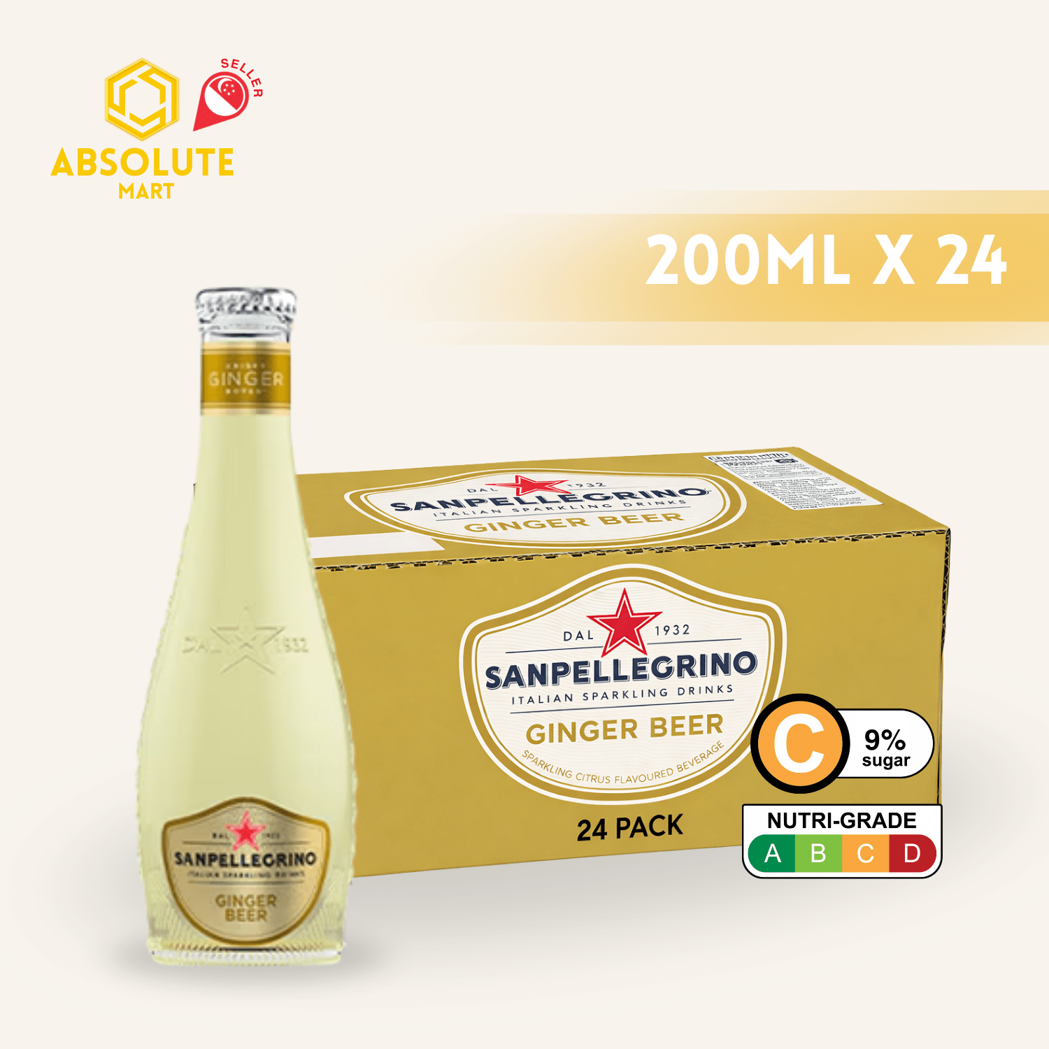 SAN PELLEGRINO Ginger Beer 200ML X 24 (GLASS) - ABSOLUTE MARTSAN PELLEGRINO Ginger Beer 200ML X 24 (GLASS)Cola & Classic Sodas