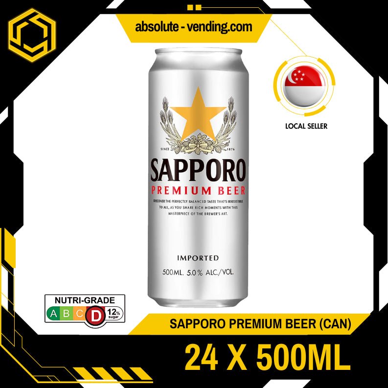 SAPPORO Premium Japanese Beer 500ML X 24 (CAN) - ABSOLUTE MARTSAPPORO Premium Japanese Beer 500ML X 24 (CAN)