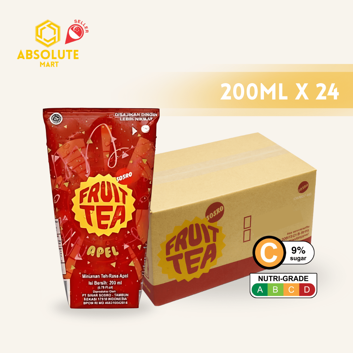 SOSRO Slushy Apple Fruit Tea 200ML X 24 (TETRA) - ABSOLUTE MARTSOSRO Slushy Apple Fruit Tea 200ML X 24 (TETRA)Flavoured & Milk Tea