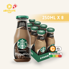STARBUCKS Frappuccino Cookies & Cream 250ML X 8 (GLASS) - ABSOLUTE MARTSTARBUCKS Frappuccino Cookies & Cream 250ML X 8 (GLASS)Ready To Drink Coffee