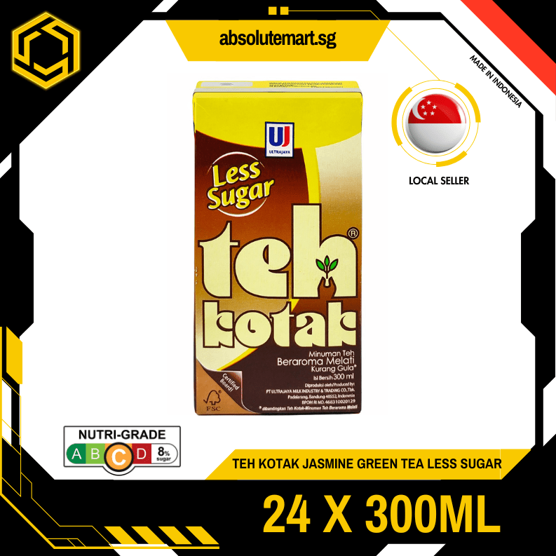TEH KOTAK Jasmine Green Tea Less Sugar 300ML X 24 (TETRA - ABSOLUTE MARTTEH KOTAK Jasmine Green Tea Less Sugar 300ML X 24 (TETRA