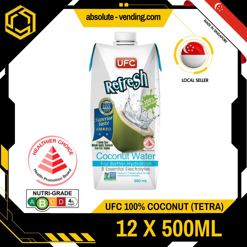 UFC Refresh 100% Coconut Water 500ML X 12 (TETRA) - ABSOLUTE MARTUFC Refresh 100% Coconut Water 500ML X 12 (TETRA)