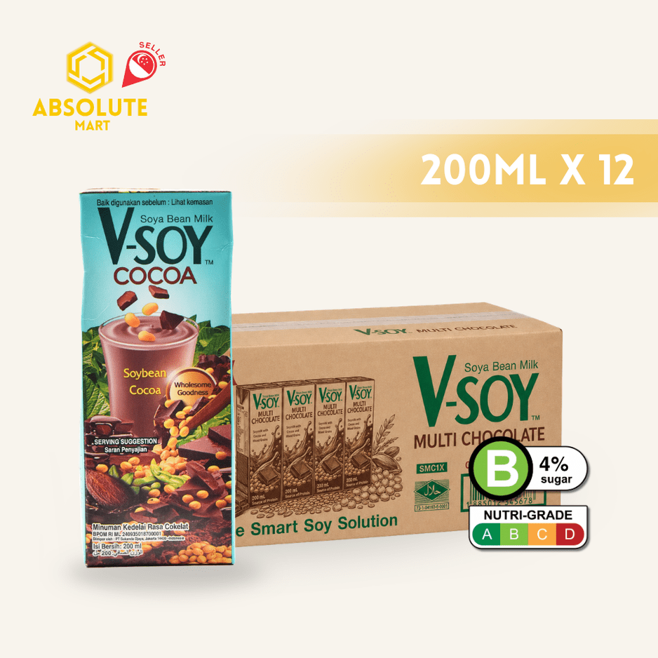 V-SOY Milk Multi Chocolate 200ML X 12 (TETRA) - ABSOLUTE MARTV-SOY Milk Multi Chocolate 200ML X 12 (TETRA)Soy & Almond Milk