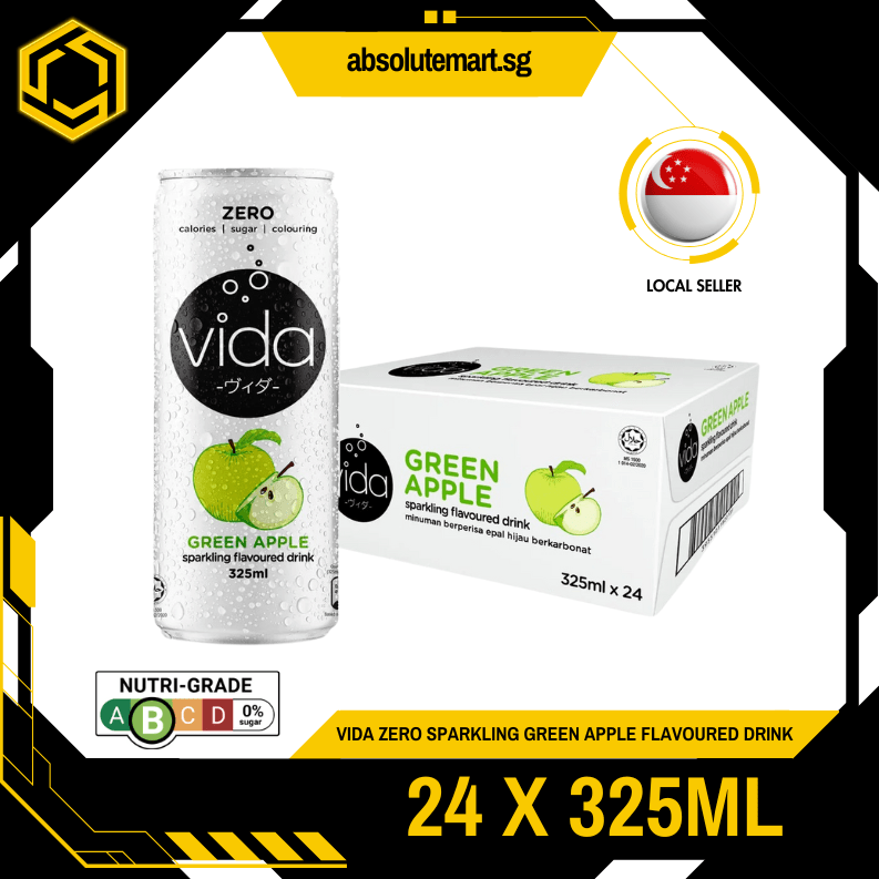 VIDA Zero Sparkling Green Apple 325ML X 24 (CAN) - ABSOLUTE MARTVIDA Zero Sparkling Green Apple 325ML X 24 (CAN)