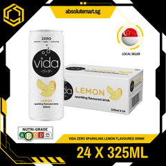 VIDA Zero Sparkling Lemon 325ML X 24 (CAN) - ABSOLUTE MARTVIDA Zero Sparkling Lemon 325ML X 24 (CAN)