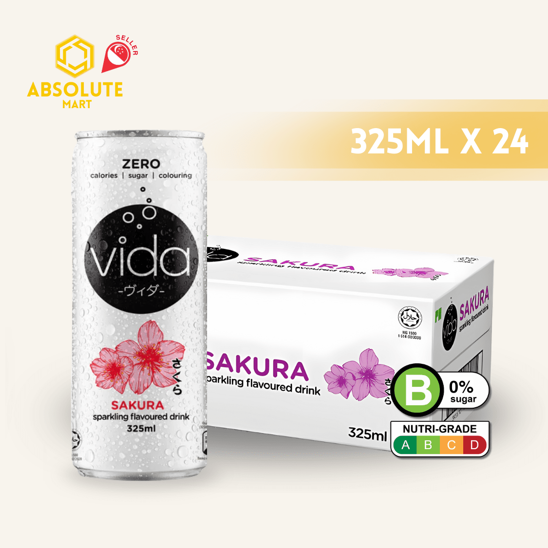 VIDA Zero Sparkling Sakura 325ML X 24 (CAN) - ABSOLUTE MARTVIDA Zero Sparkling Sakura 325ML X 24 (CAN)Flavoured Sparkling Drinks