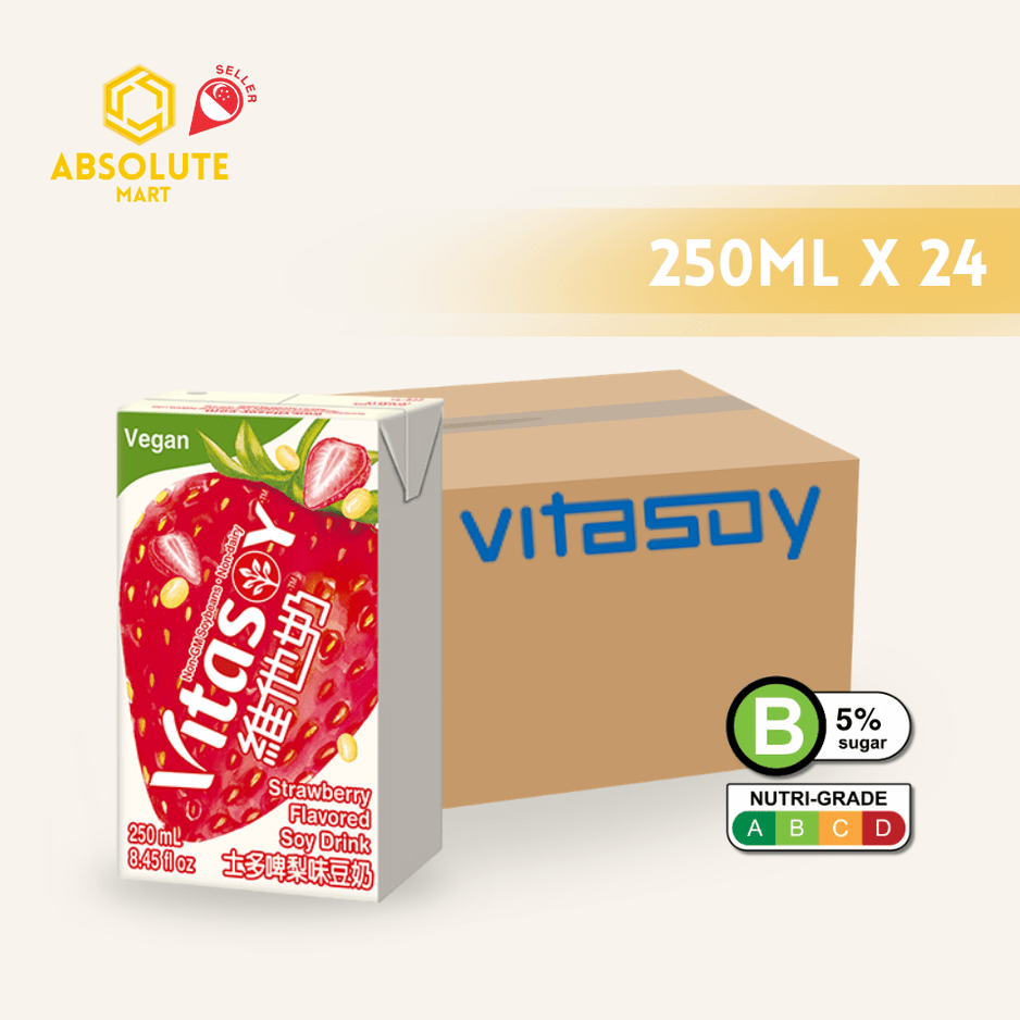 VITASOY Strawberry Soy Drink 250ML X 24 (TETRA) - ABSOLUTE MARTVITASOY Strawberry Soy Drink 250ML X 24 (TETRA)Soy & Almond Milk