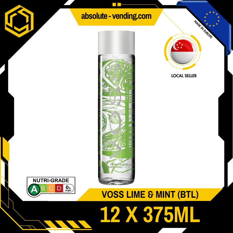 VOSS Lime & Mint Natural Sparkling Water SUGAR FREE 375ML X 12 (GLASS) - ABSOLUTE MARTVOSS Lime & Mint Natural Sparkling Water SUGAR FREE 375ML X 12 (GLASS)