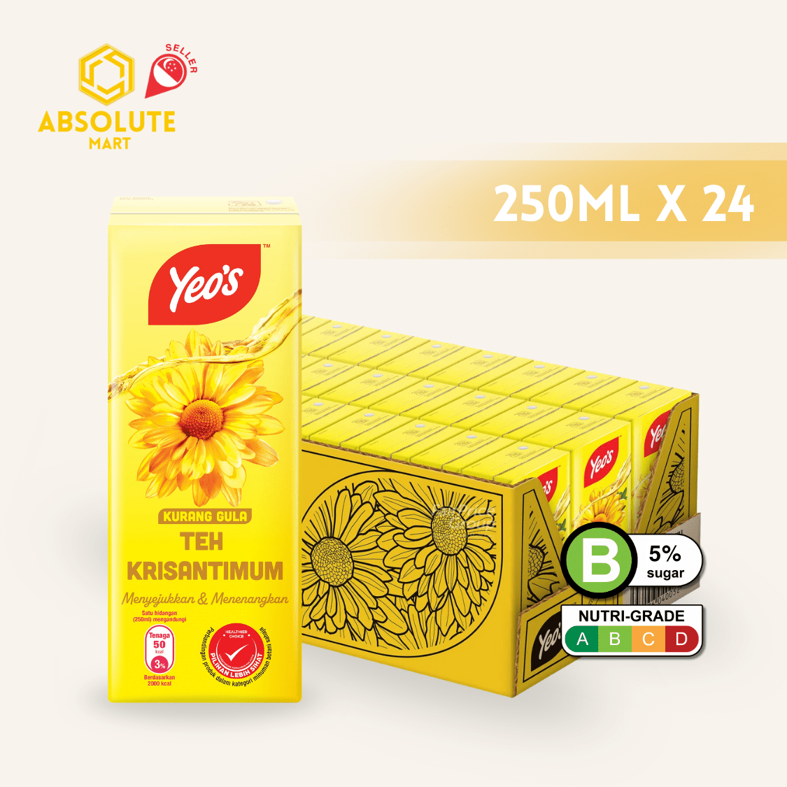 YEO'S Chrysanthemum Tea 250ML X 24 (TETRA) - ABSOLUTE MARTYEO'S Chrysanthemum Tea 250ML X 24 (TETRA)Flavoured & Milk Tea