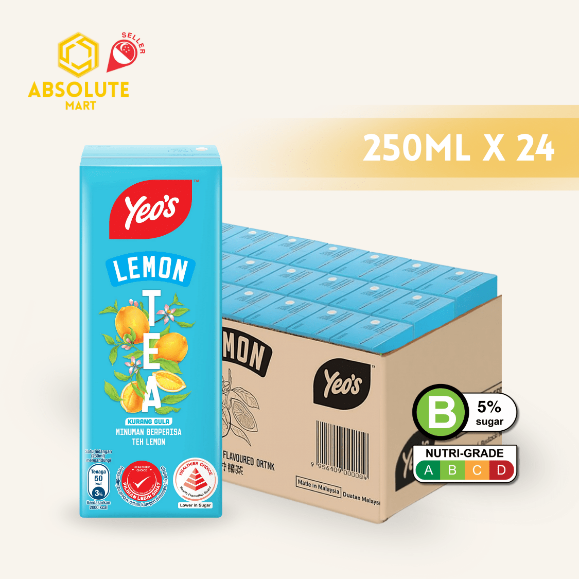 YEO'S Lemon Tea 250ML X 24 (TETRA) - ABSOLUTE MARTYEO'S Lemon Tea 250ML X 24 (TETRA)Flavoured & Milk Tea