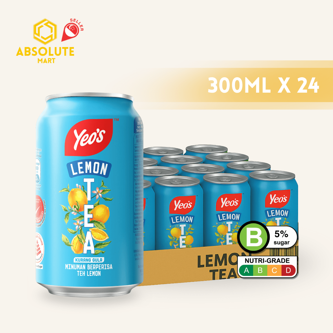 YEO'S Lemon Tea 300ML X 24 (CAN) - ABSOLUTE MARTYEO'S Lemon Tea 300ML X 24 (CAN)Flavoured & Milk Tea
