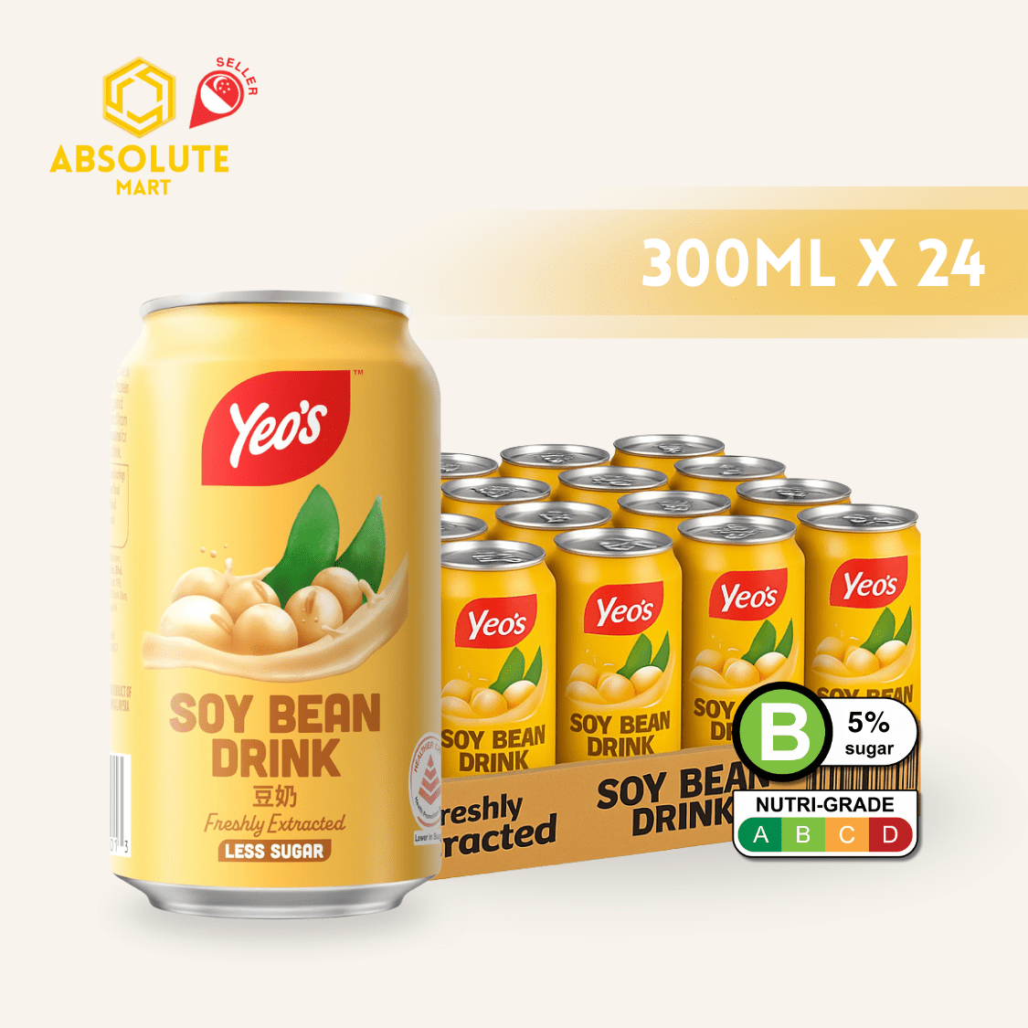 YEO'S Soya Bean 300ML X 24 (CAN) - ABSOLUTE MARTYEO'S Soya Bean 300ML X 24 (CAN)Asian Drinks