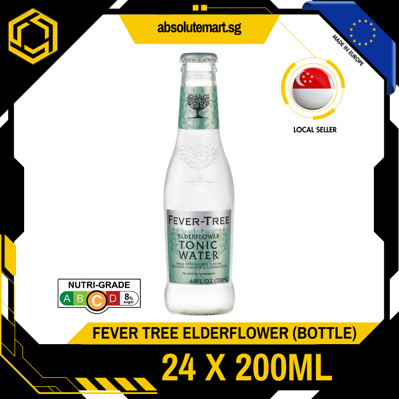 FEVER TREE Premium Light Elderflower Tonic Water 200ML X 24 (GLASS)