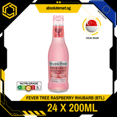 FEVER TREE Refreshingly Light Raspberry Rhubarb Tonic Water 200ML X 24 (GLASS)
