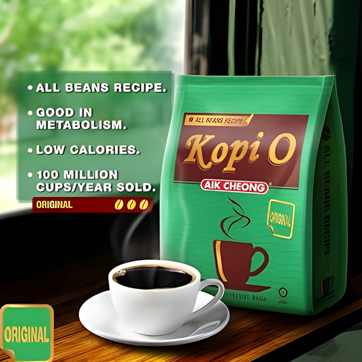 [TWIN PACK] AIK CHEONG KOPI O 2-IN-1 2 PACKS X 80 STICKS X 10G (SACHETS)