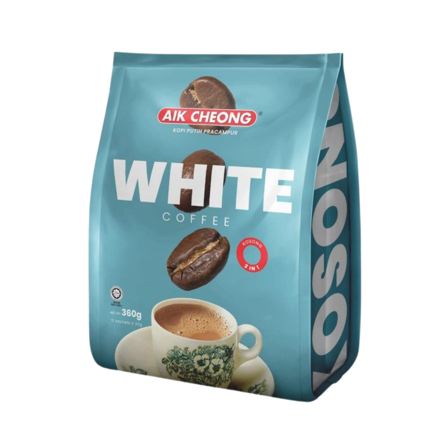[CARTON] AIK CHEONG White Coffee Kosong 2-IN-1 No Sugar 24 X 12 X 30G (SACHET)