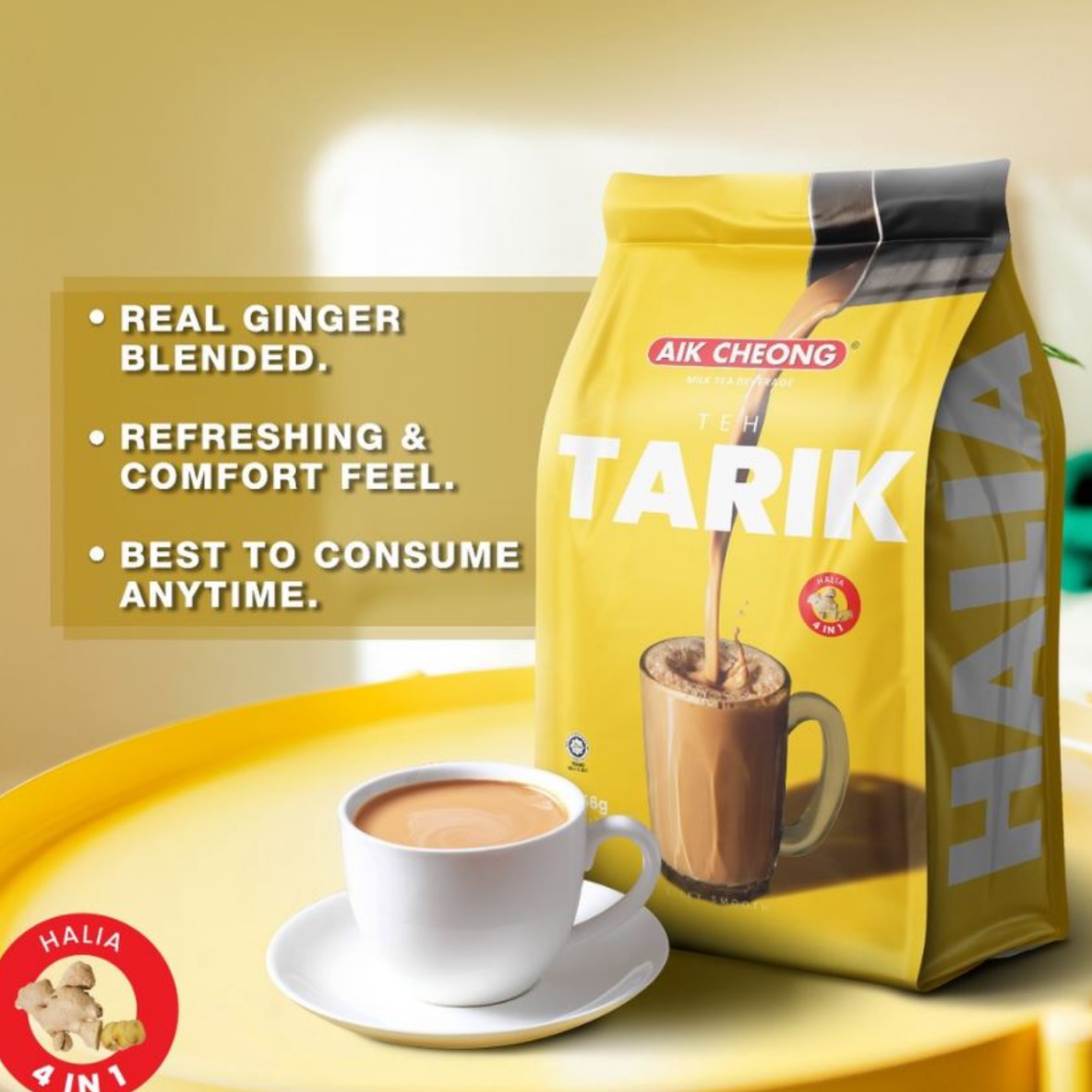 [CARTON] AIK CHEONG Teh Halia 4-IN-1 24 X 12 X 38G (SACHET)