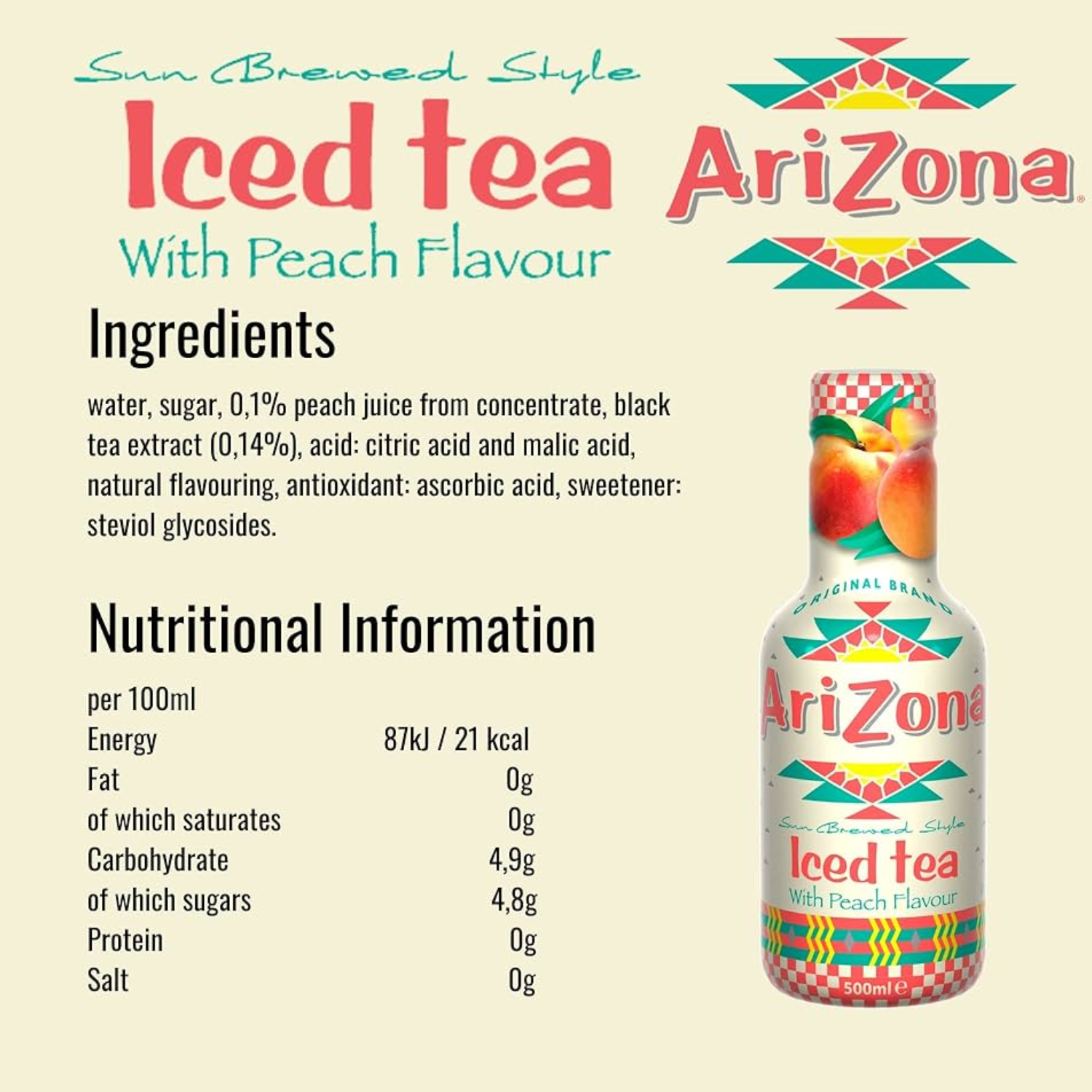 ARIZONA Peach Iced Tea 330ML X 12 (CAN)