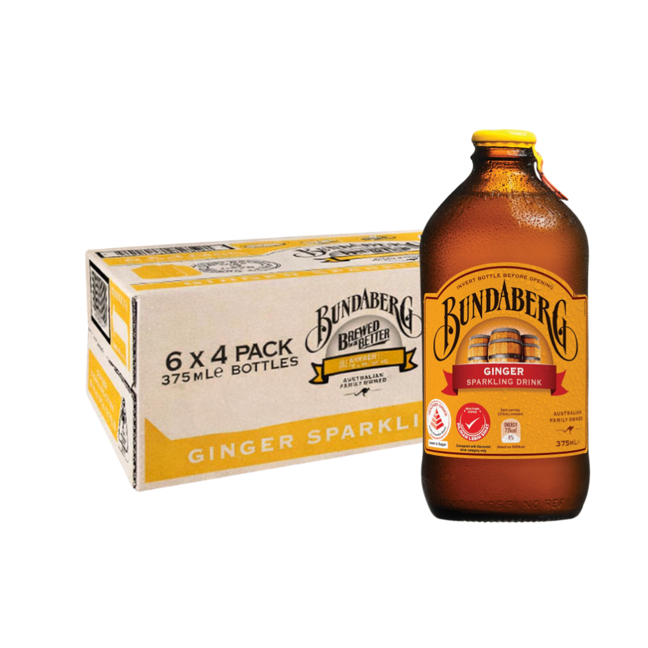 BUNDABERG Ginger Beer 375ML X 24 (GLASS BOTTLE)
