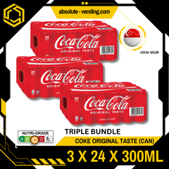 [TRIPLE BUNDLE] COKE Original Taste 320ML X 24 X 3 (CAN)