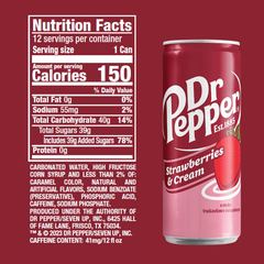 DR PEPPER Strawberries & Cream 330ML X 24 (CAN)