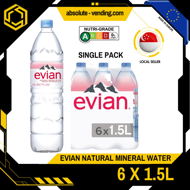 [SINGLE PACK] EVIAN Mineral Water 1.5L X 6 (BOTTLE)