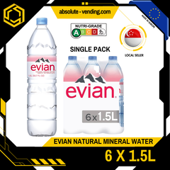 [SINGLE PACK] EVIAN Mineral Water 1.5L X 6 (BOTTLE)