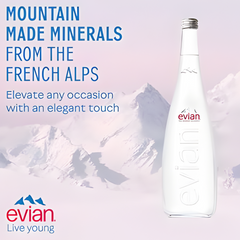 EVIAN ARAMIS Mineral Water 750ML X 12 (GLASS)