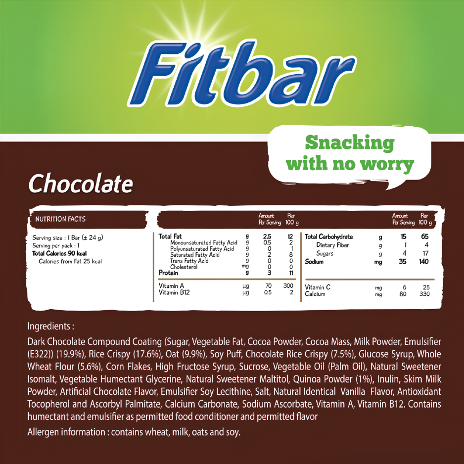 [TWIN PACK] FITBAR Choco Delight 20G X 12 X 2 (PACK)