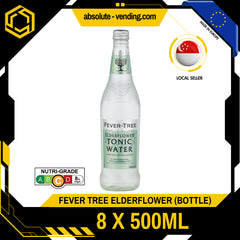 FEVER TREE Premium Light Elderflower Tonic Water 500ML X 8 (GLASS)