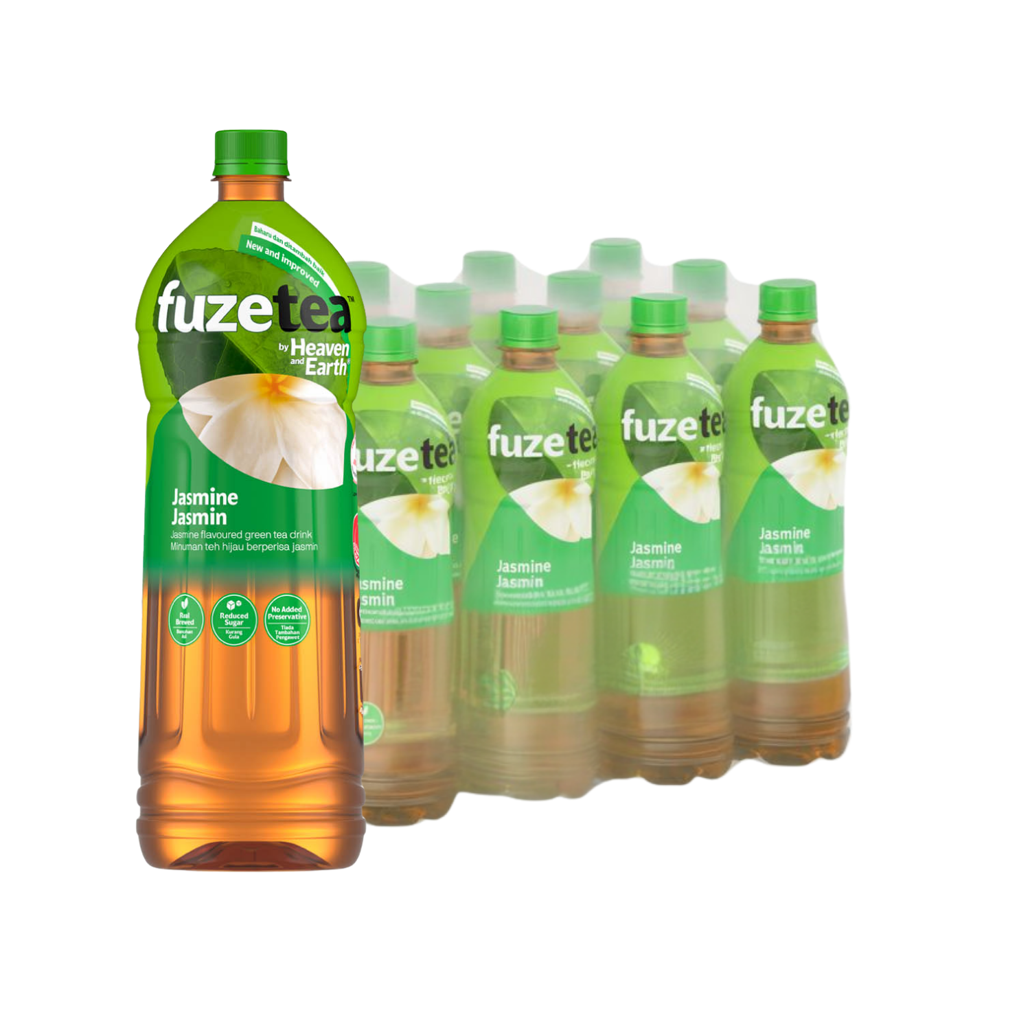 H&E Fuze Green Tea 1.5L X 12 (BOTTLES)