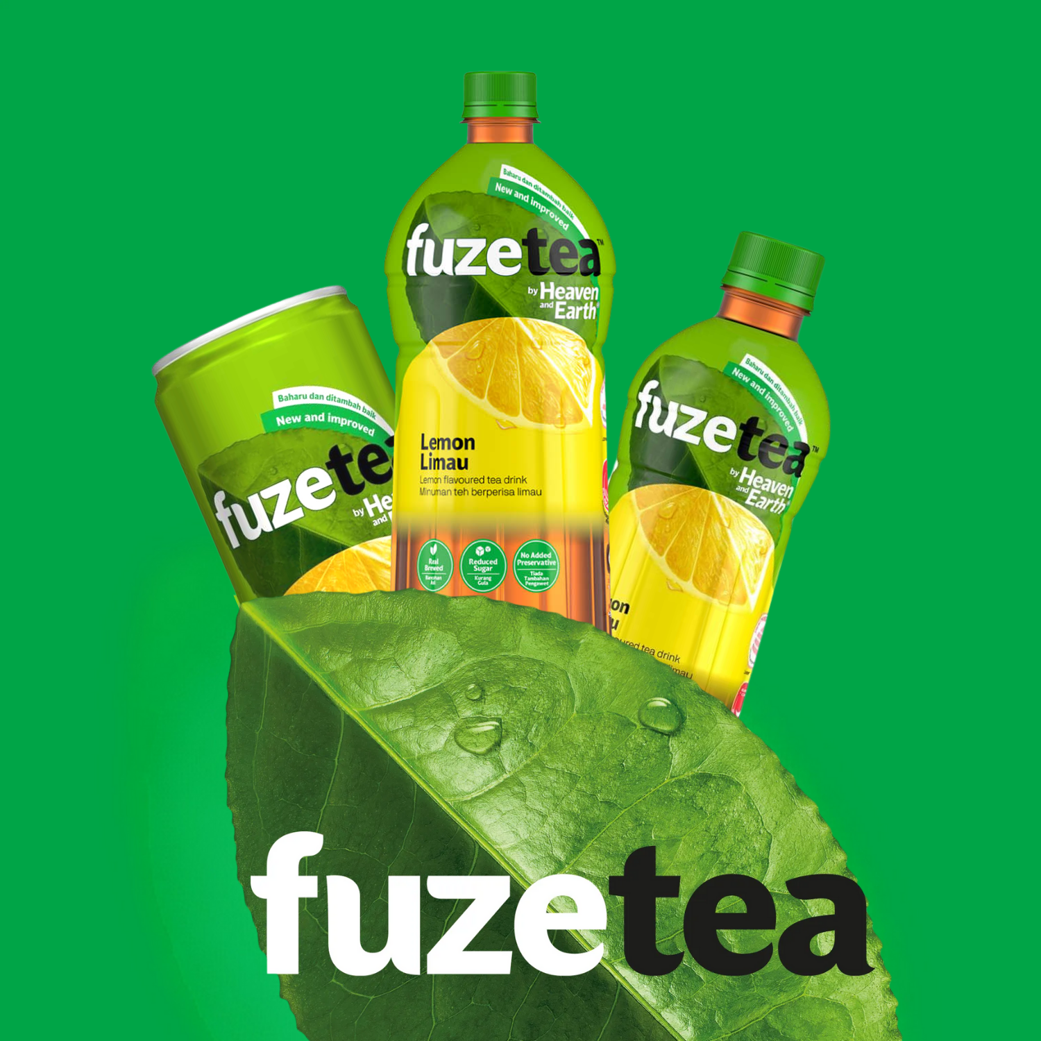 H&E Fuze Lemon Tea 1.5L X 12 (BOTTLES)