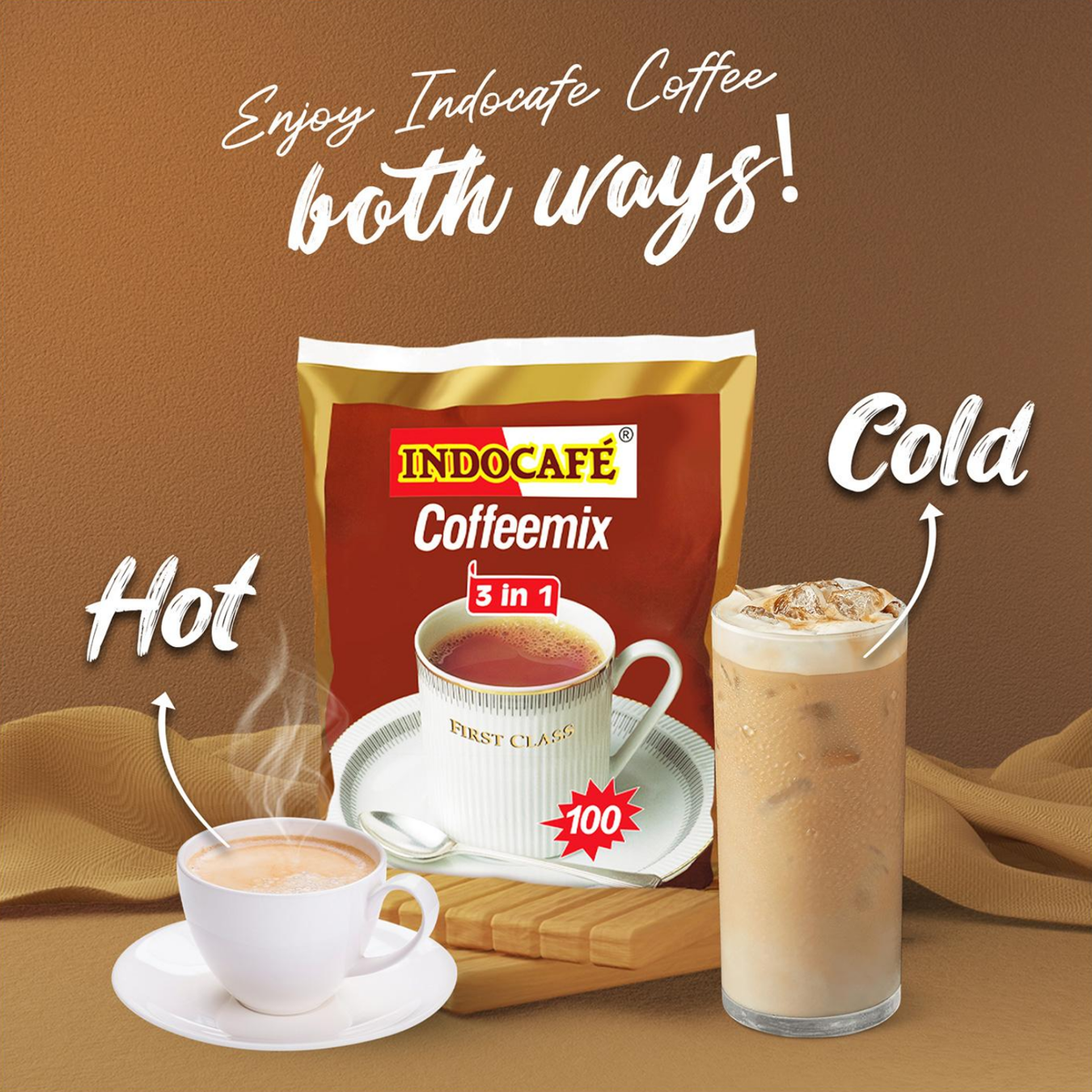 [TWIN PACK] INDOCAFE Coffeemix 3-IN-1 2 PACK X 100 STICKS X 20G (SACHETS)