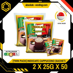 [TWIN PACK] INDOCAFE Cappuccino 2 Pack X 50 X 25G (SACHET)