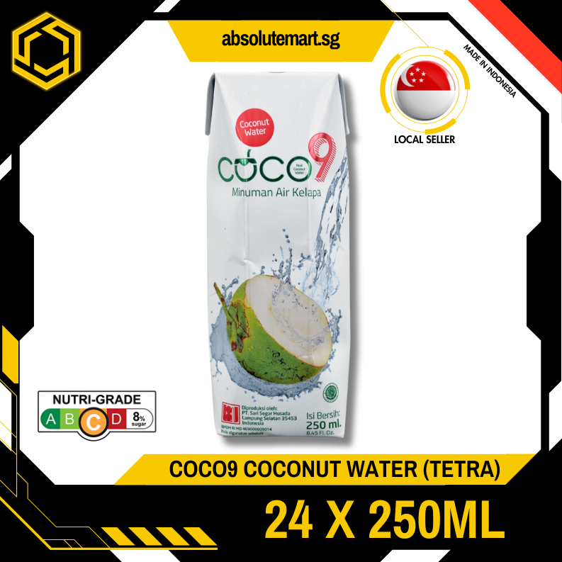COCO9 100% Coconut Water 250ML X 24 (TETRA)