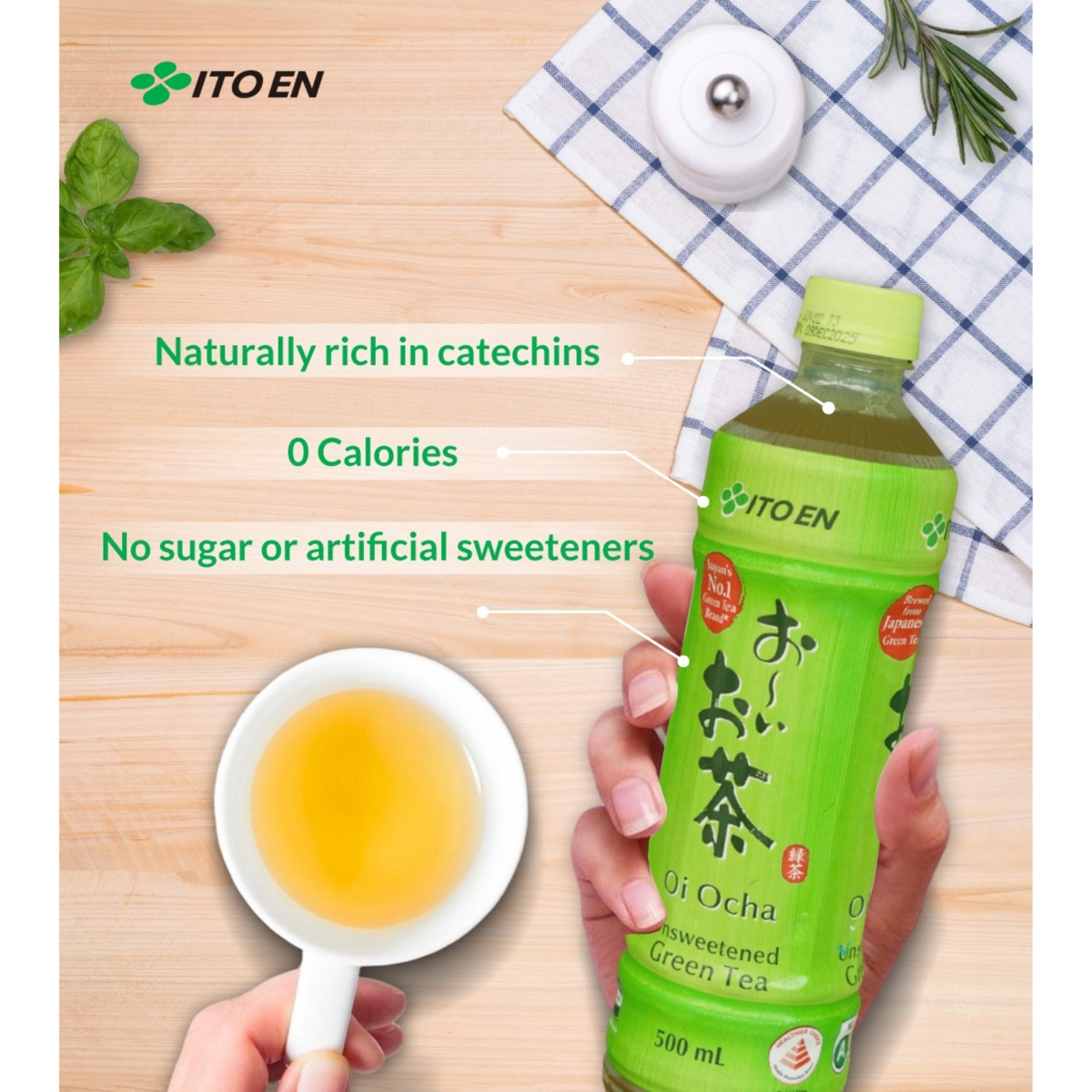 ITO EN Oi Ocha Unsweetened Japanese Green Tea 500ML X 24 (BOTTLE)