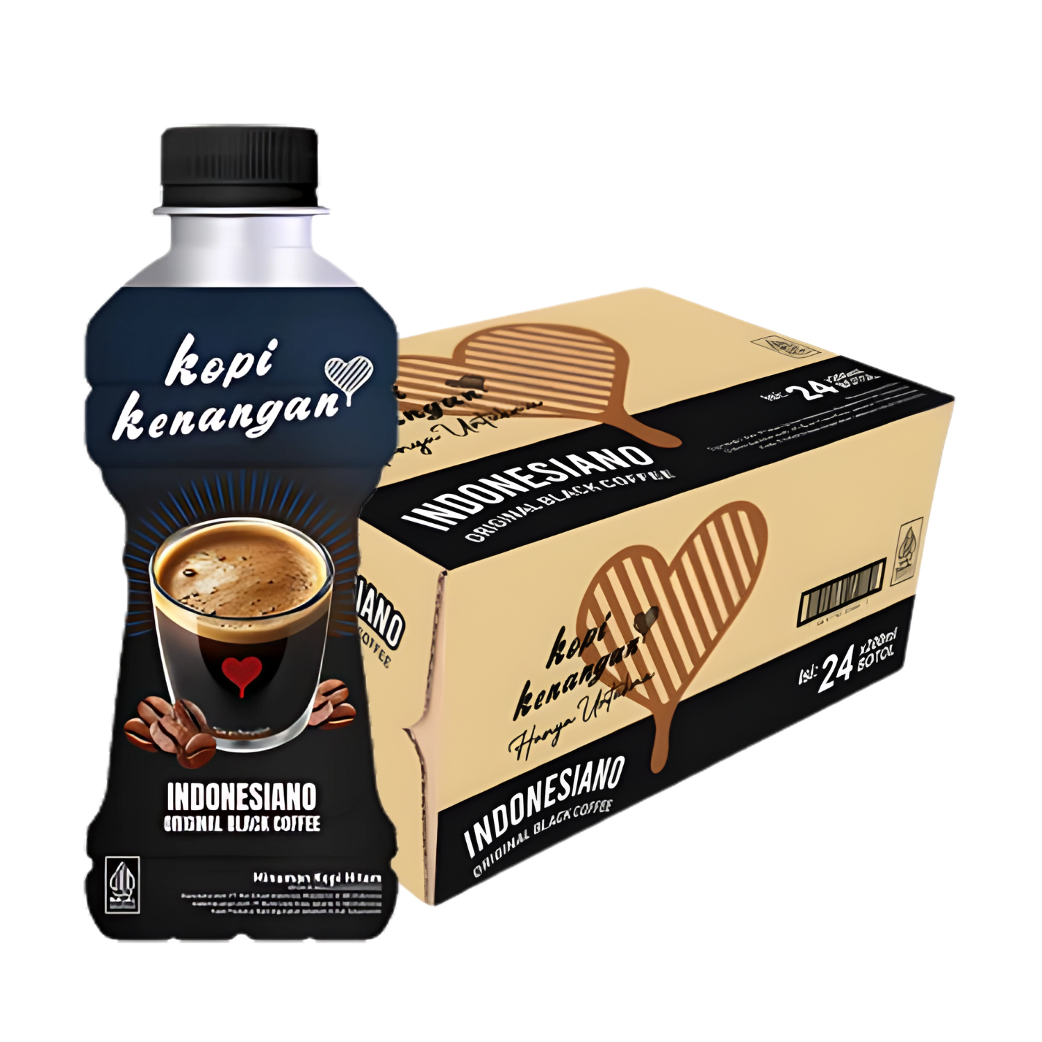 KOPI KENANGAN Indonesiano Black Coffee 200ML X 24 (BOTTLE)