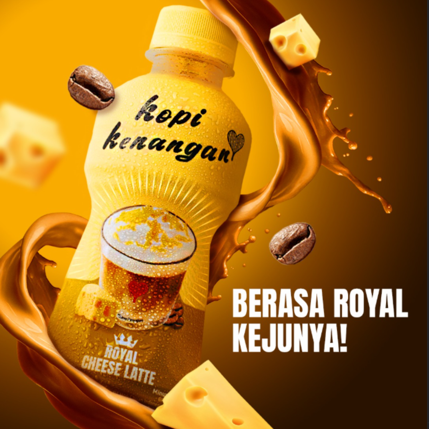 KOPI KENANGAN Royal Cheese Latte 200ML X 24 (BOTTLE)