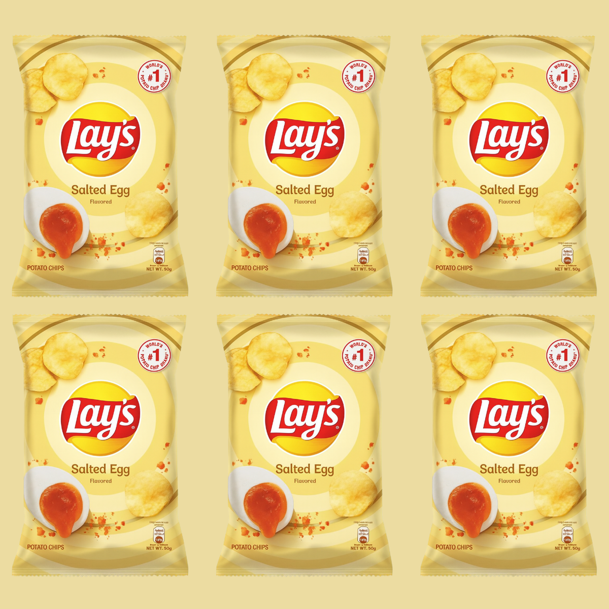 [SINGLE BUNDLE] LAY'S Salted Egg 50G X 6 (PACKETS)