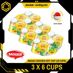 [TRIPLE PACK] MAGGI Chicken HOT CUP Noodles 61G X 6 X 3 (CUPS)