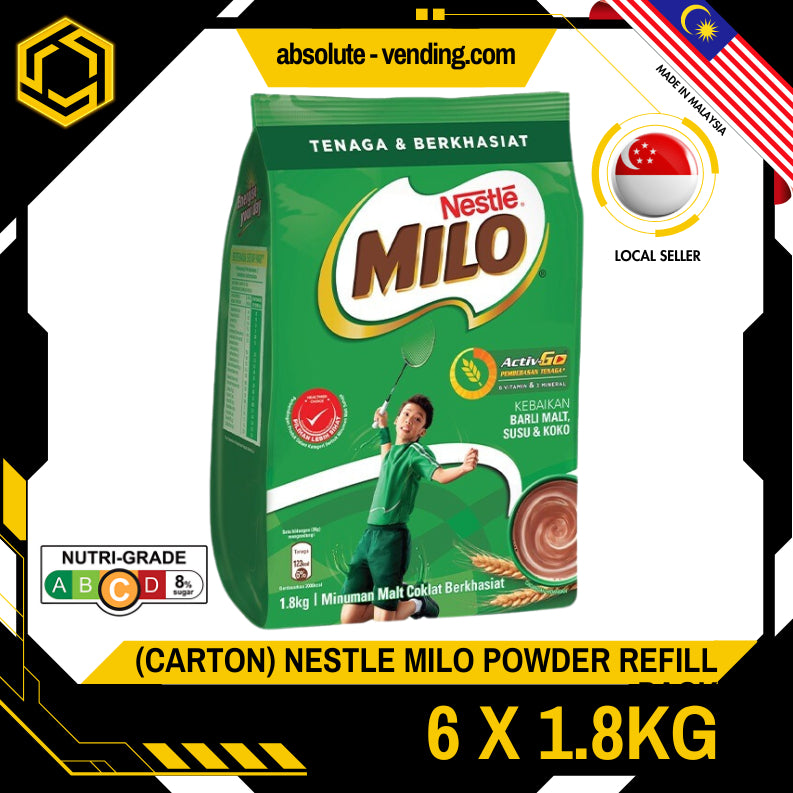 [CARTON] NESTLE MILO Powder Refill Pack 1.8KG X 6 (PACKETS)
