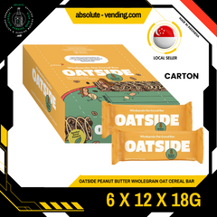 [CARTON] OATSIDE Peanut Butter Wholegrain Oat Cereal Bar 6 Pack X 12 X 18G