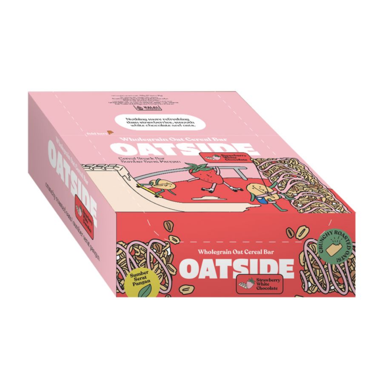 [TWIN PACK] OATSIDE Strawberry Wholegrain Cereal Bar 2 Pack X 12 X 18G