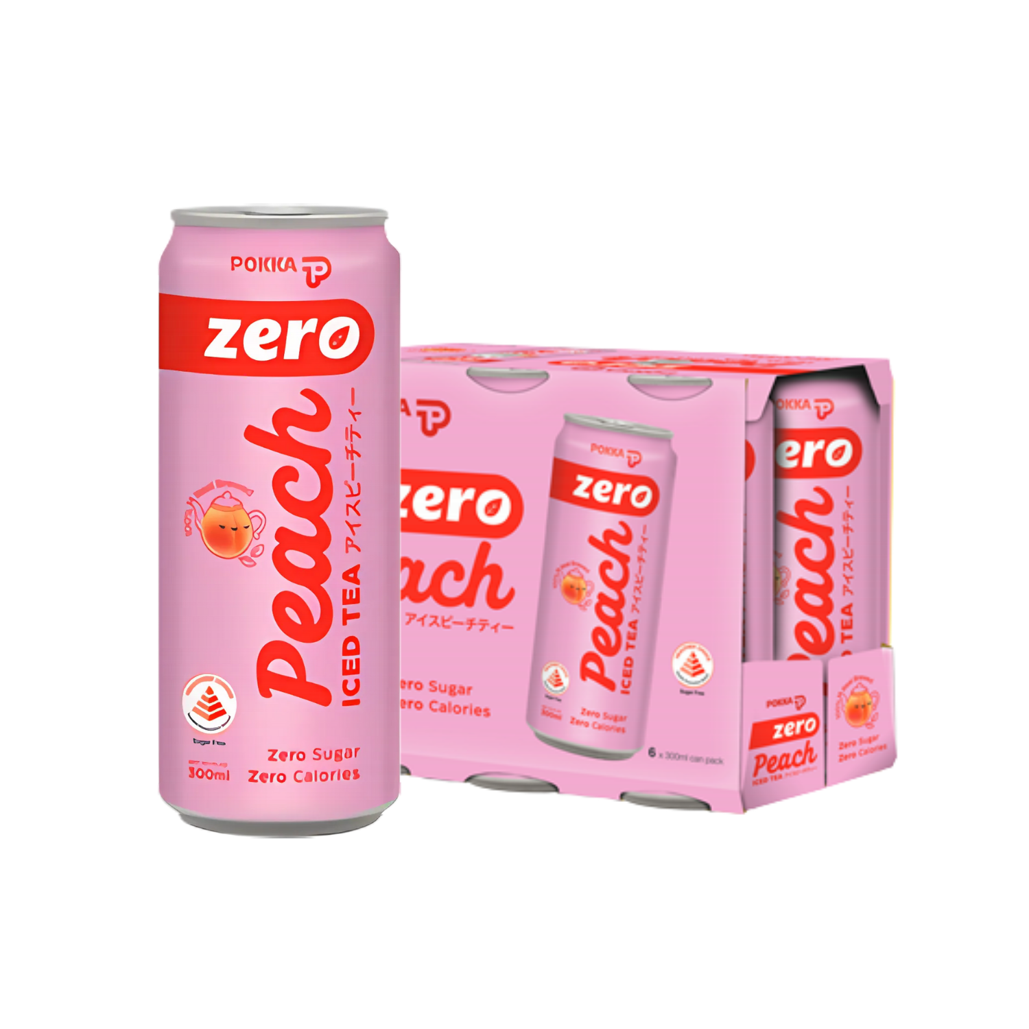 POKKA Ice Peach Tea ZERO 300ML X 24 (CAN)