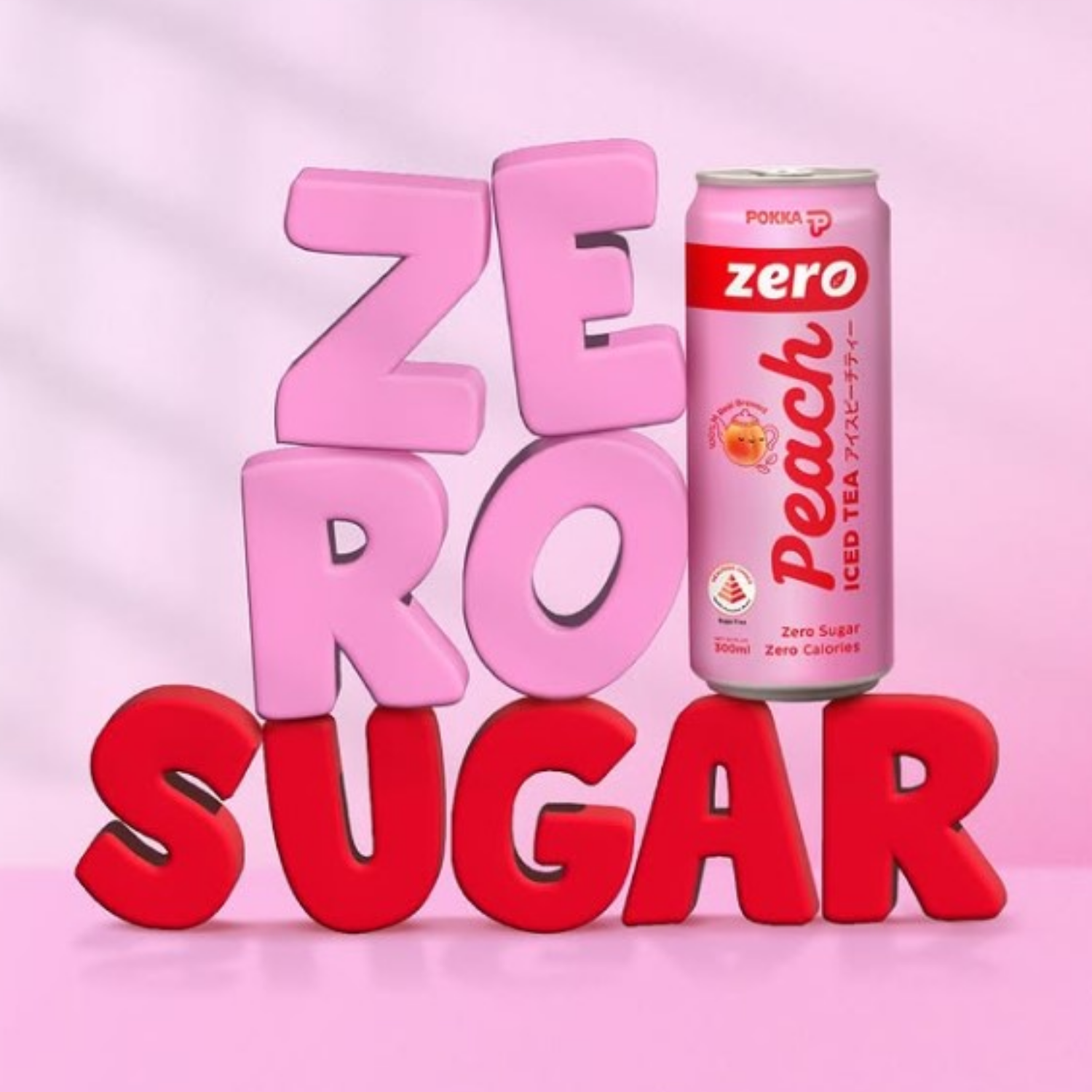 POKKA Ice Peach Tea ZERO 300ML X 24 (CAN)