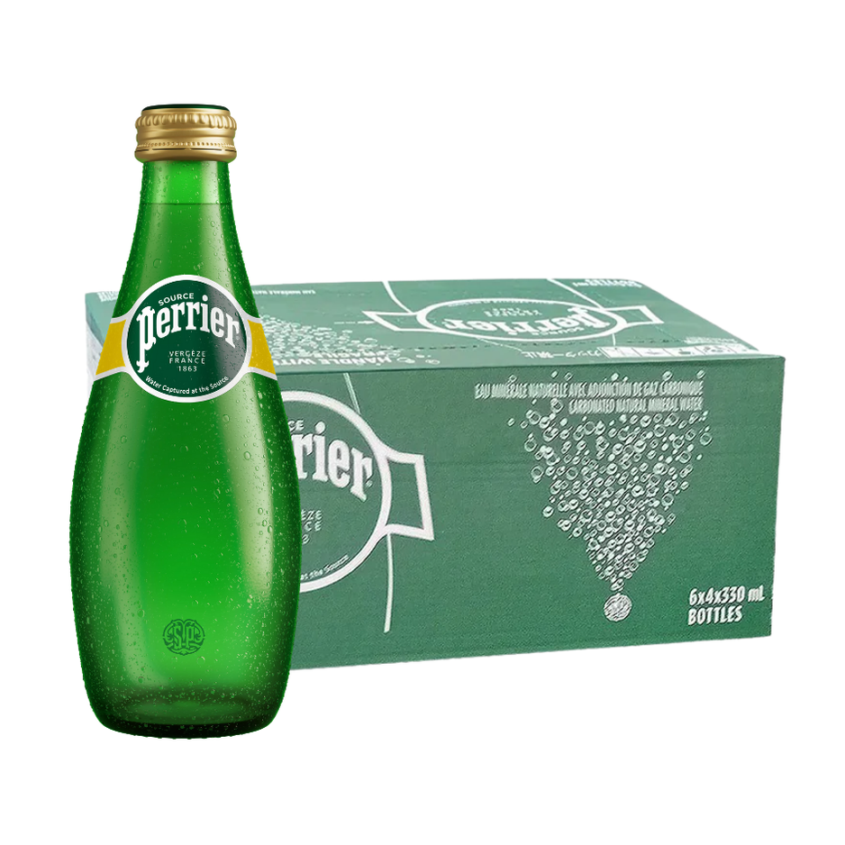 PERRIER Original Sparkling Mineral Water 330ML X 24 (GLASS)