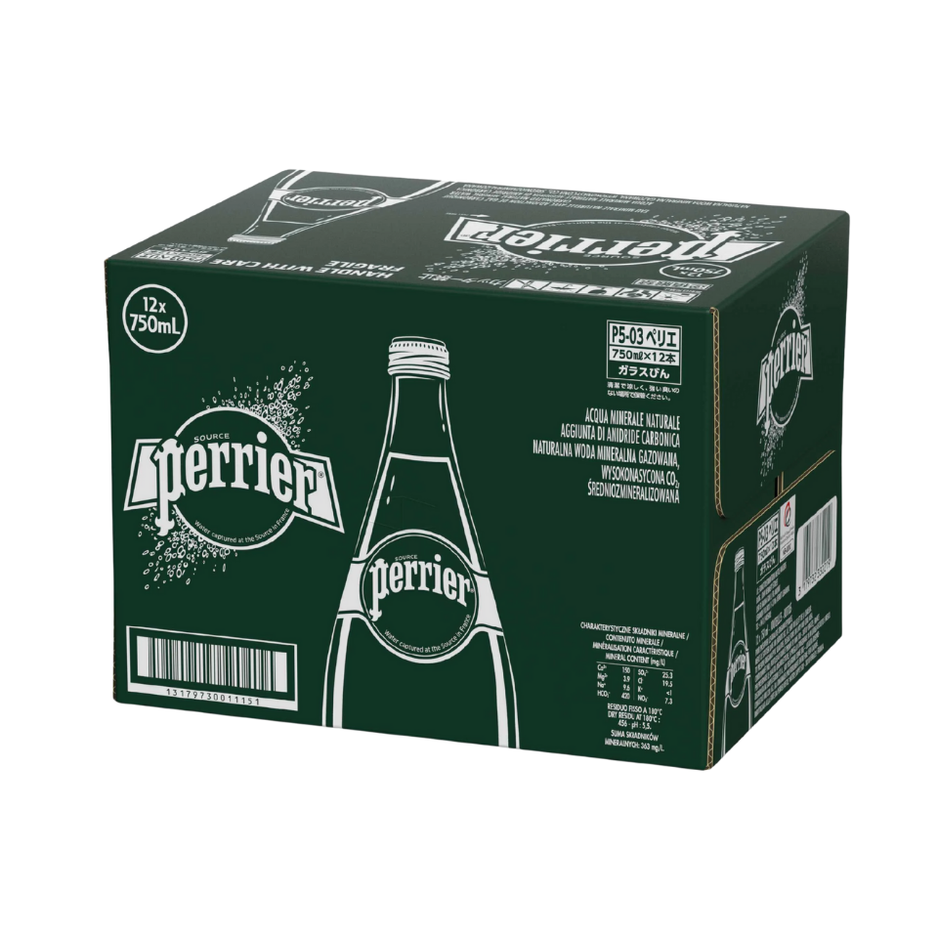 PERRIER Original Sparkling Mineral Water 750ML X 12 (GLASS)