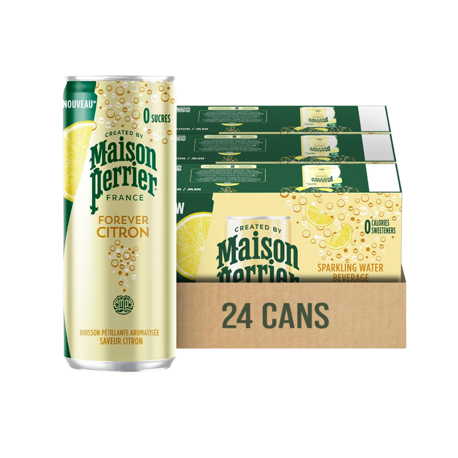 [CARTON] PERRIER Maison Lemon Sparkling Mineral Water 330ML X 24 (CANS)