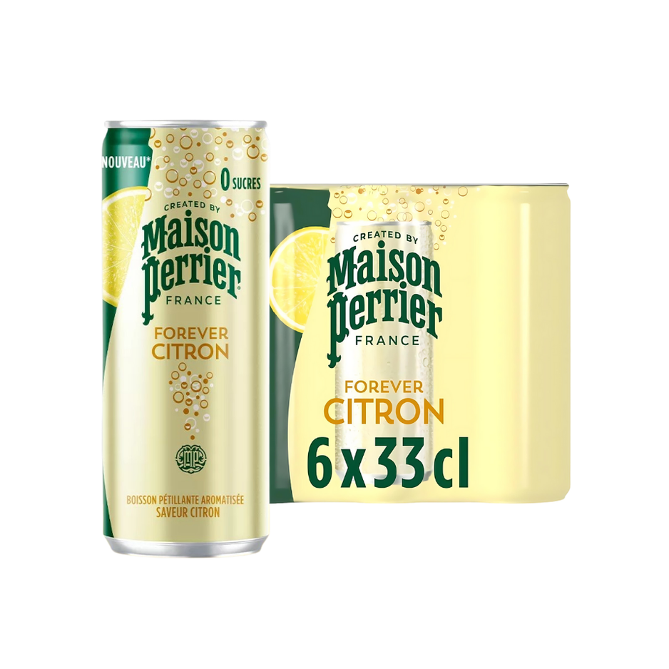 [SINGLE PACK] PERRIER Maison Lemon Sparkling Mineral Water 330ML X 6 (CANS)