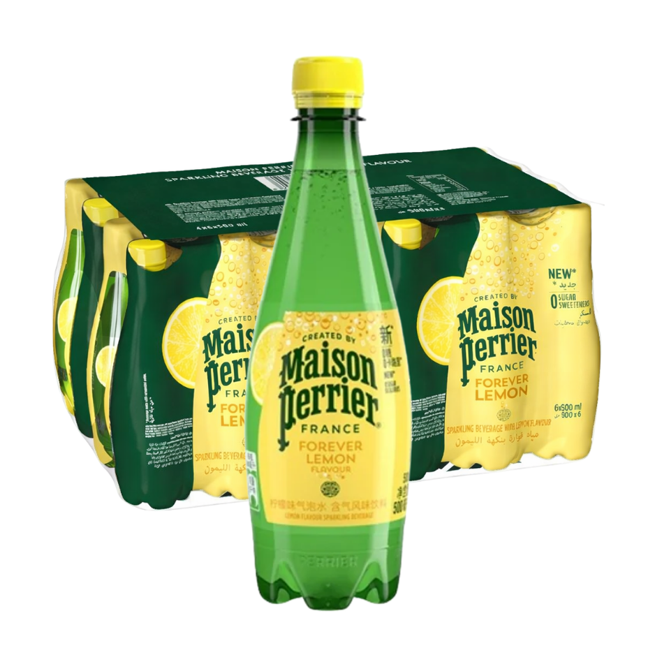 [CARTON] MAISON PERRIER Lemon Sparkling Mineral Water 500ML X 24 (BOTTLES)
